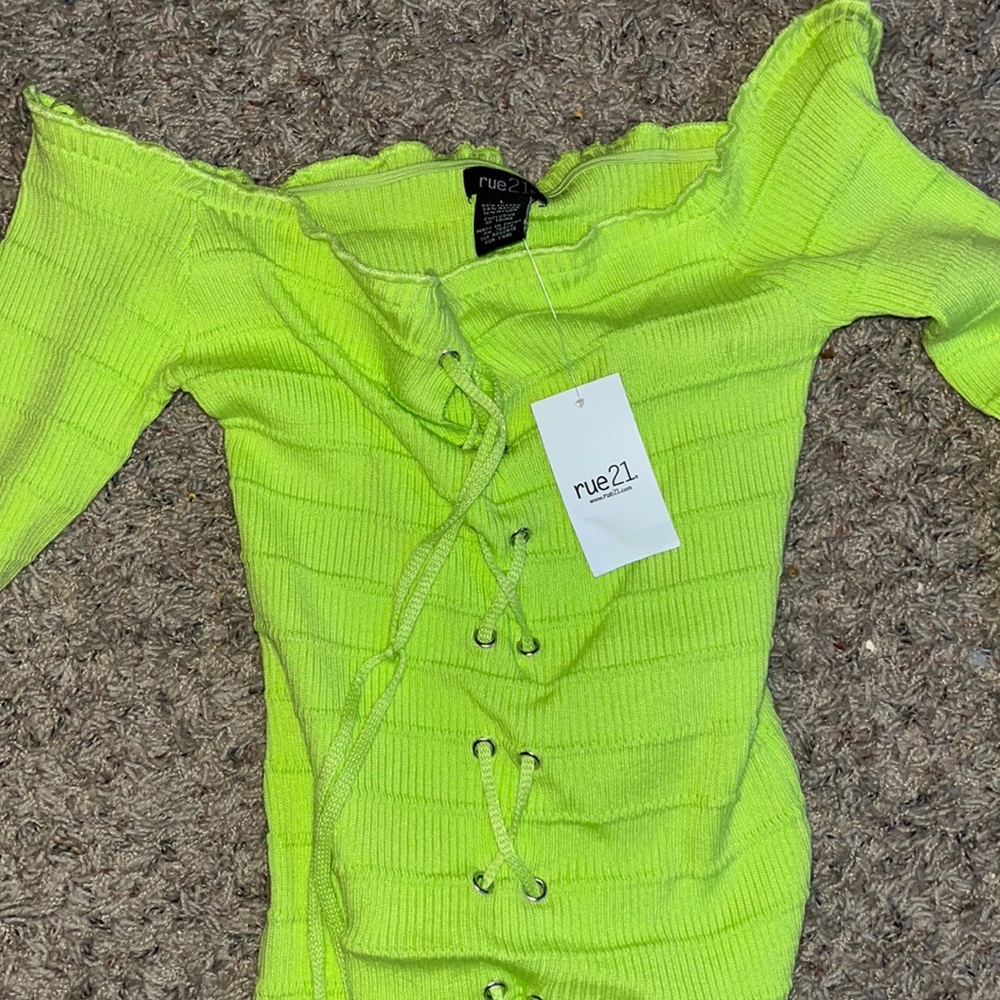 green lace up women’s shirt